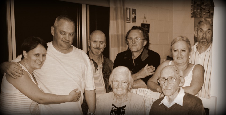 Mum & Dad & us sepia